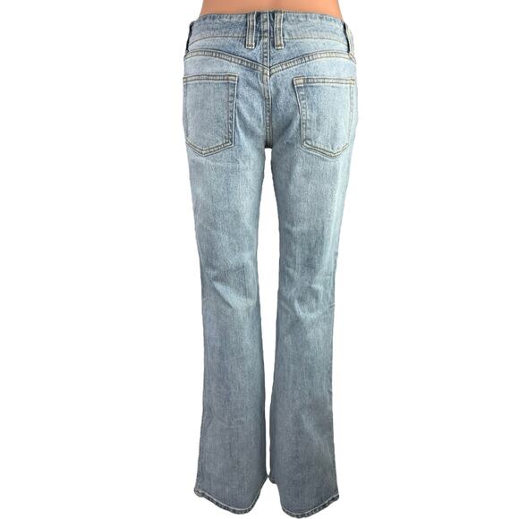 Pacsun Blue Light Wash Low Rise Y2K Stretch Denim Flared Bell Bottom Jeans Sz S - Picture 3 of 5